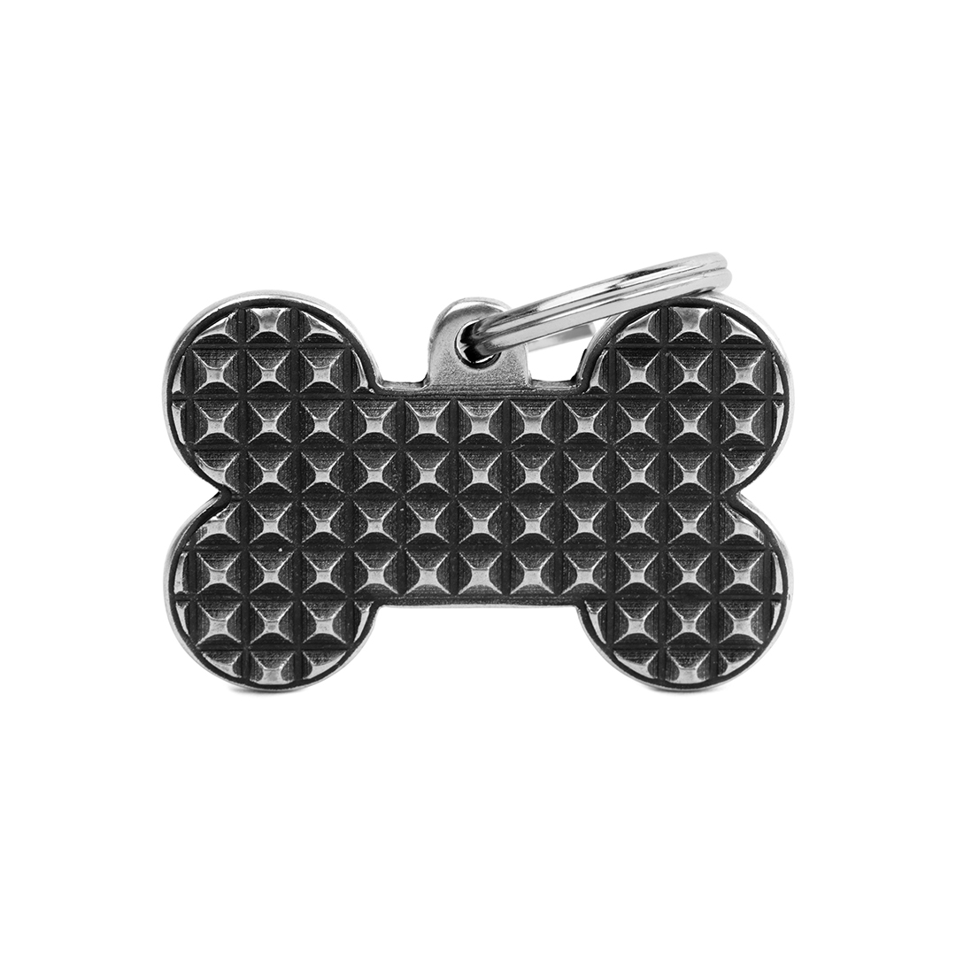 MyFamily Big Bone Bronx Studs ID-Tag in grau