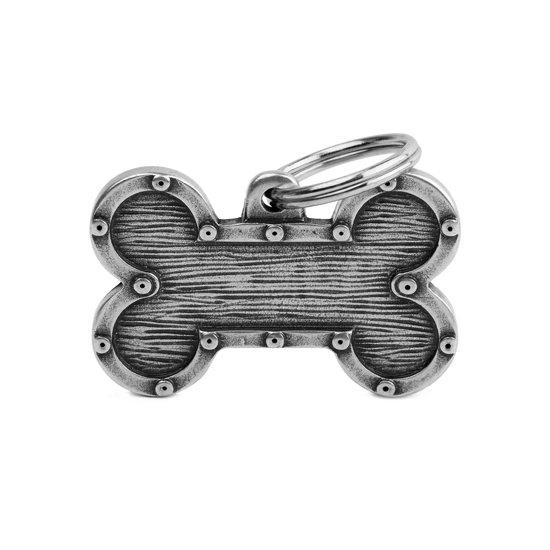 MyFamily Big Bone Futuristic ID-Tag pour chiens en gris