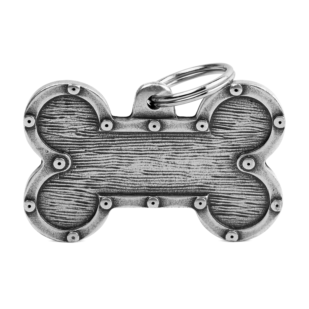 MyFamily Big Bone Futuristic ID-Tag pour chiens en gris