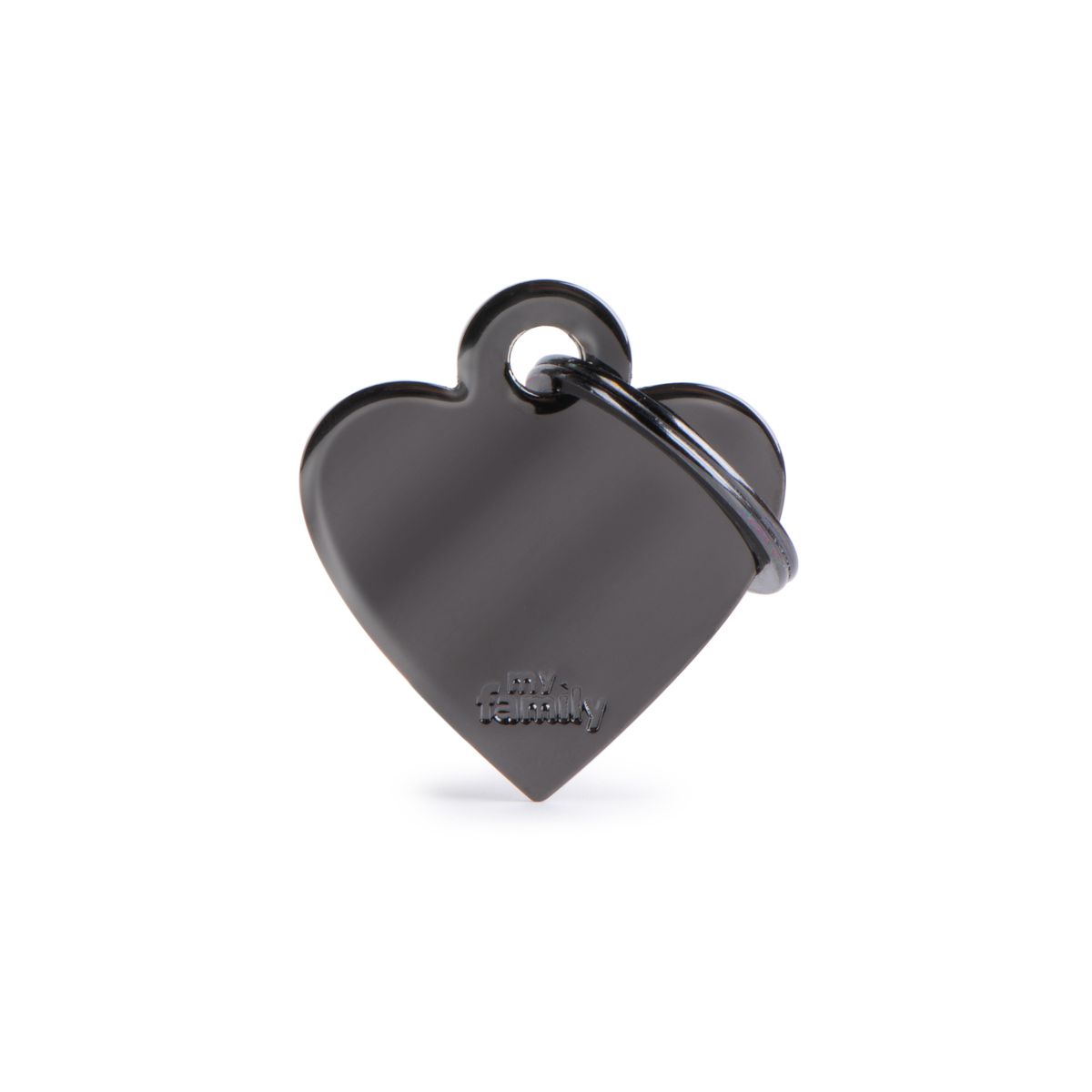 MyFamily Heart Black Brass ID Tag für Hunde in schwarz