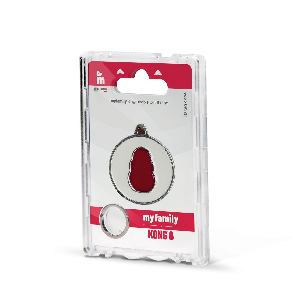 MyFamily Kong Classic ID Tag Weiss​/​Rot für Hunde