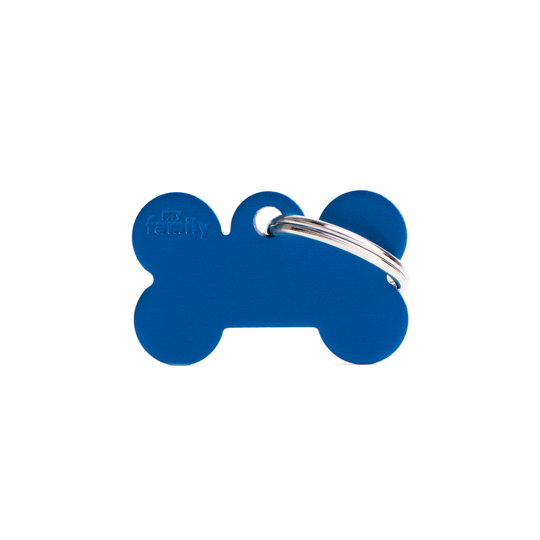 MyFamily Bone Aluminium ID-Tag in blau