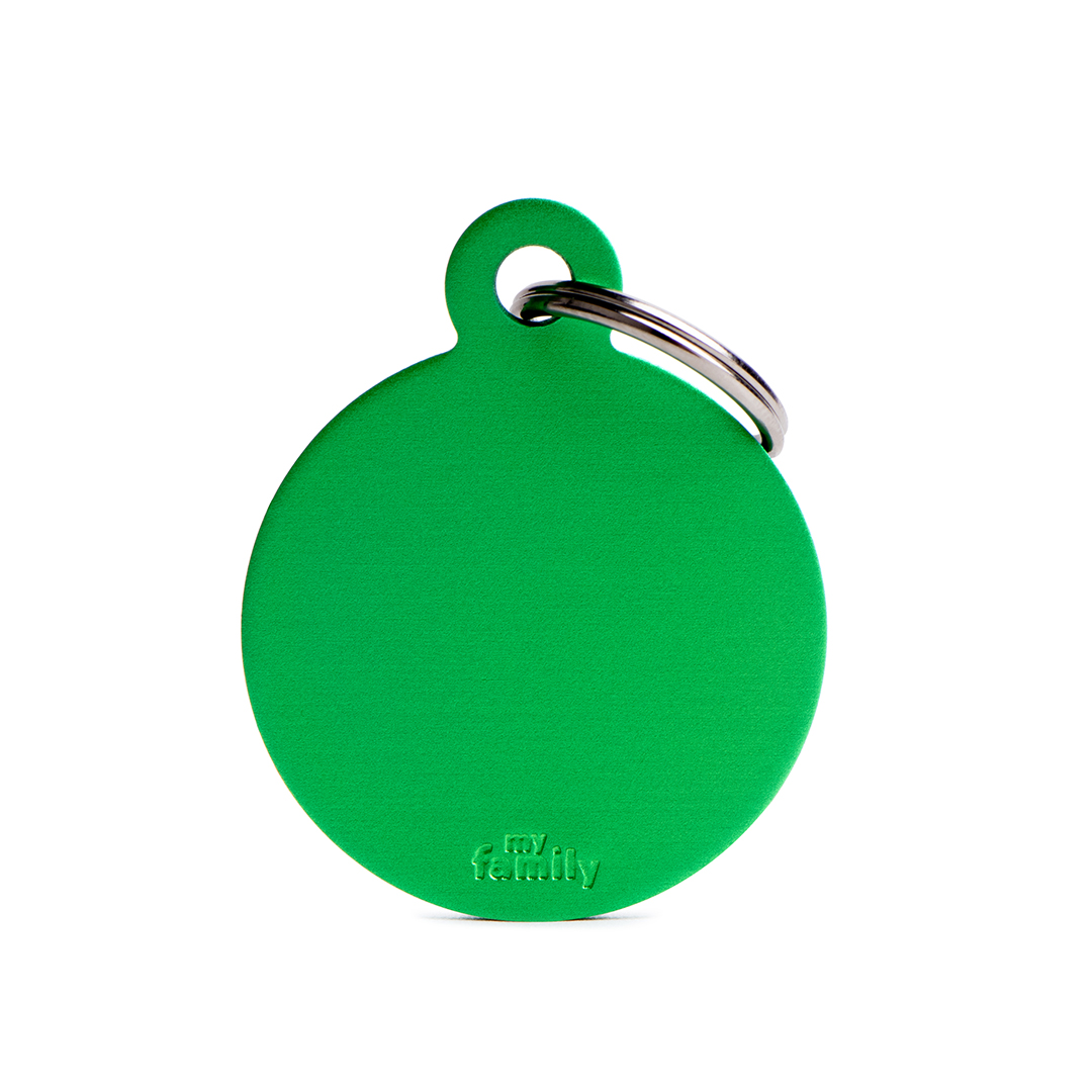 MyFamily Round Aluminium ID-Tag in grün